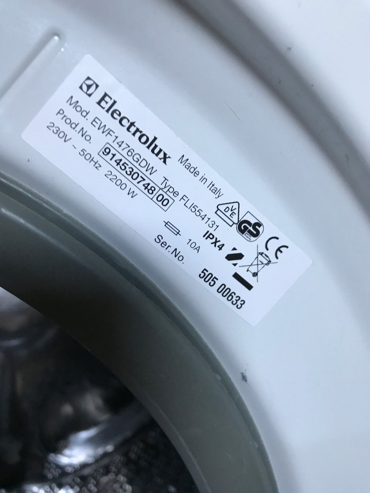 Electrolux vaskemaskine, EWF 1476 GDW, frontbetjent