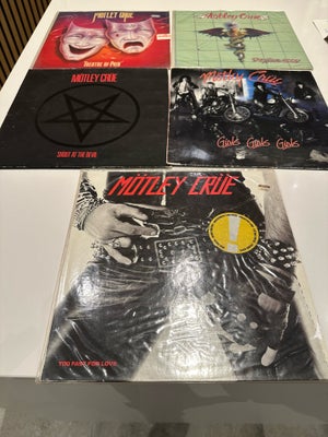 LP, Motley Crue, Pakke med de 5 første album, Heavy, Original tryk vinyler af de 5 første Motley Cru