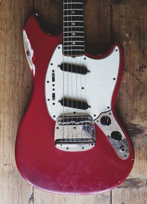 Elguitar, Fender Mustang, Fender Mustang fra 1965 med ALLE de rigtige pre-CBS features sælges:

- Br