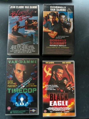 Action, Jean Claude Van Damme film, 4 film med Jean Claude Van Damme på film på VHS

Timecop
Black E