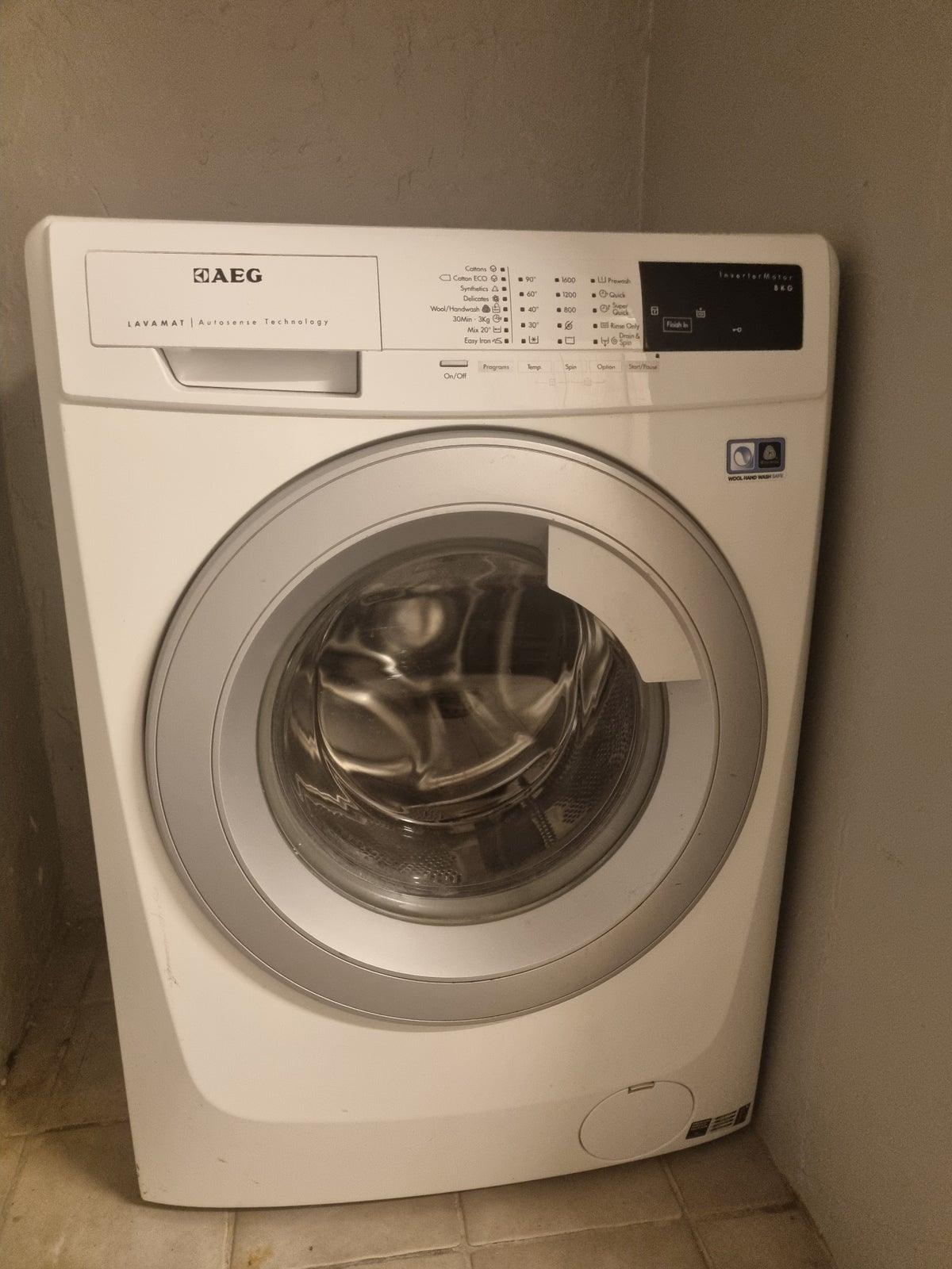 AEG vaskemaskine, LFL67806, frontbetjent