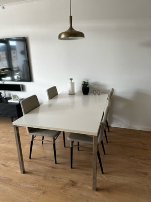 Spisebord, Hvid laminat, IKEA, b: 100 l: 160, Has a small dent on the surface