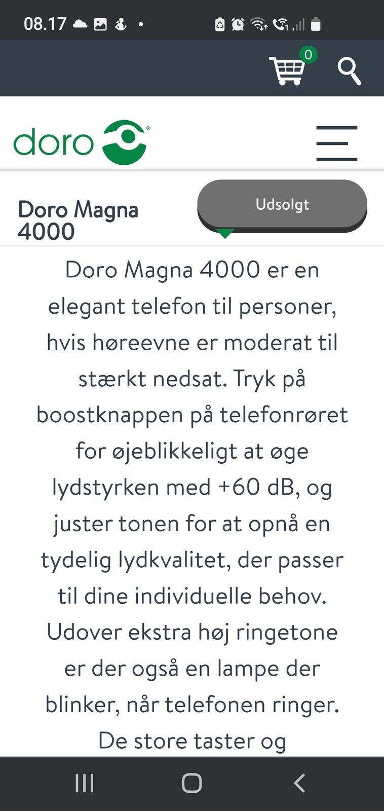 Bordtelefon, Doro Magna 4000, Magna 4000