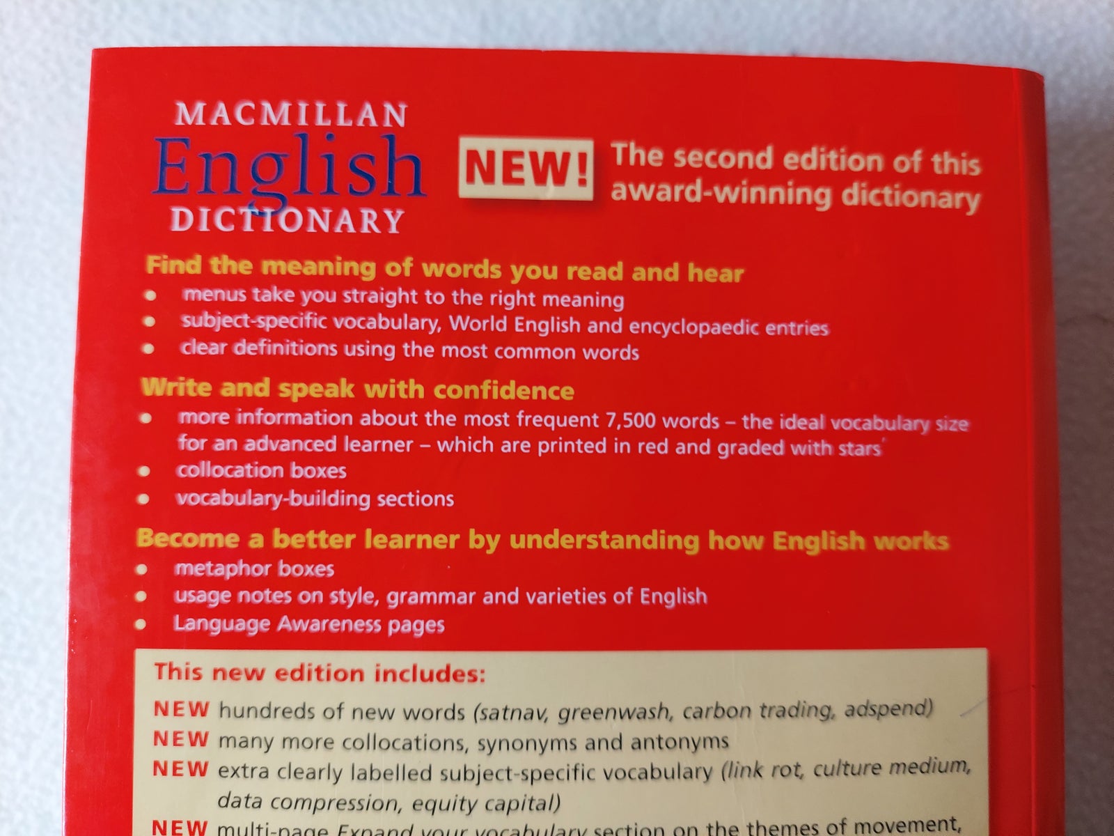 English Dictionary, Macmillan , år 2011