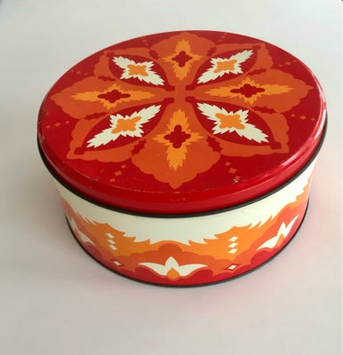 Retro dåse, IRA, Skøn kagedåse fra 70’erne designet af Ethel von Horn, 23,5 cm i diameter. Farverne 