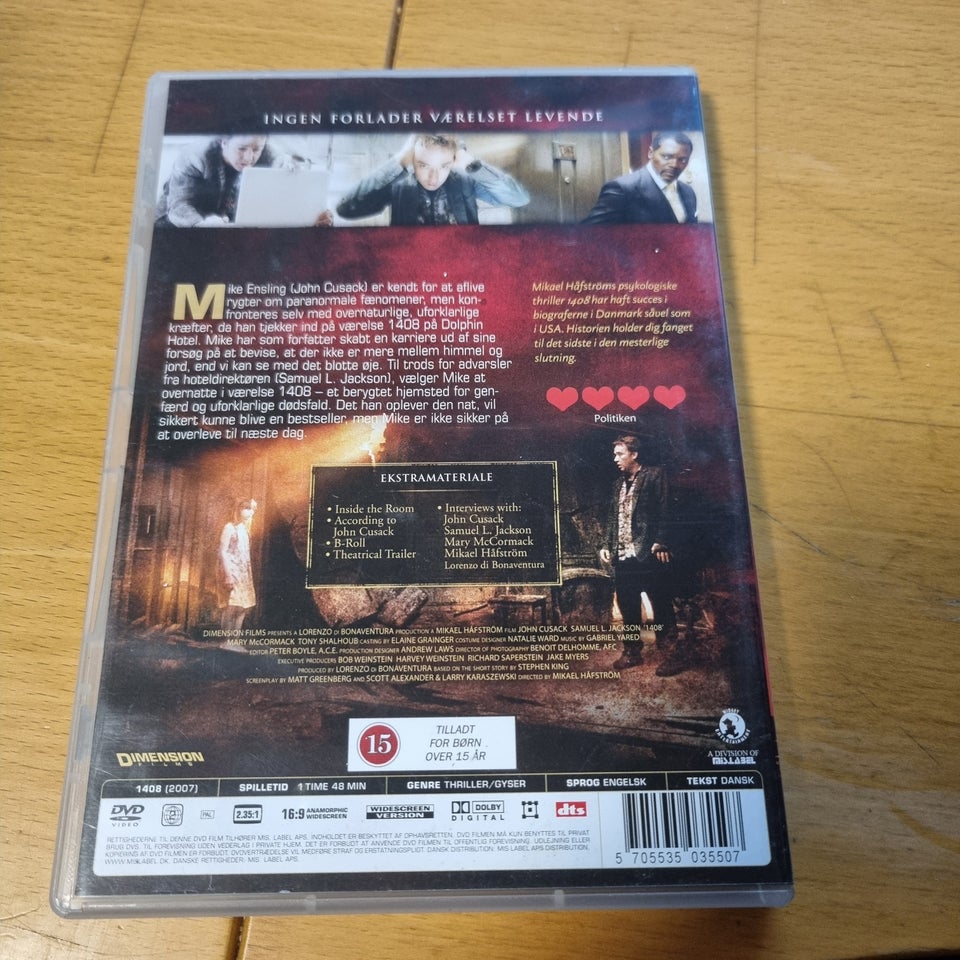 1408, DVD, thriller