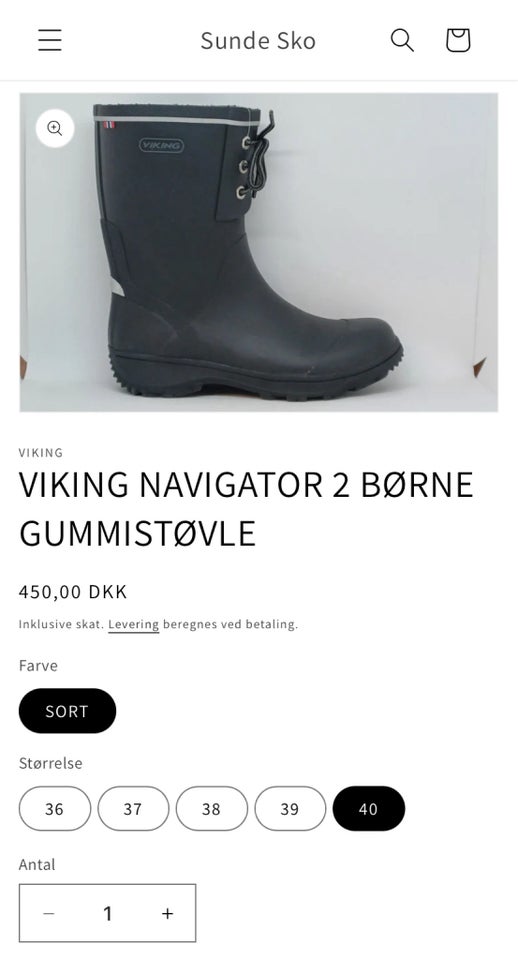 Gummistøvler, str. 37, Viking