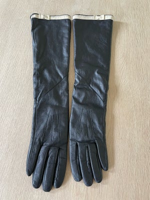 Handsker, Læderhandsker, Markberg, str. 7,5,  Sort,  Læder,  Næsten som ny, Lange bløde læder handsk