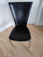 Spisebordsstol, Læder med stålben, b: 41 l: 46