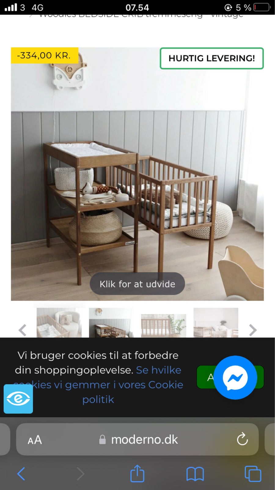 Babyseng, Bedside crib , b: 45 l: 95