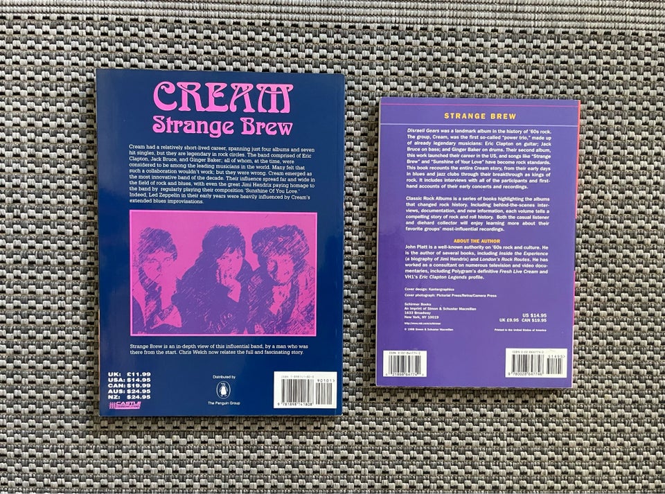 Cream bøger. Classic rock. Clapton Bruce Baker , anden bog