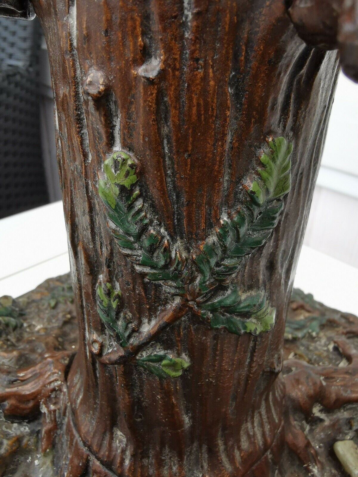 Antik / Tysk juletræsfod i støbejern ca. 28x28 cm