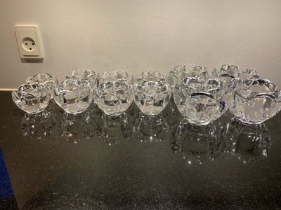 Glas, Lotus fyrfadsstager i klart glas fra Holmegaard, Lotus fyrfadsstager i klart glas fra Holmegaa
