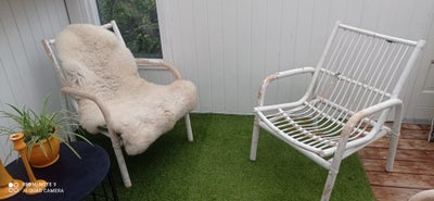 Udestuemøbler, Bambus, Bambus lænestole 150 kr. stk. 

Trænger til ny maling eller lak.

Ved brug af