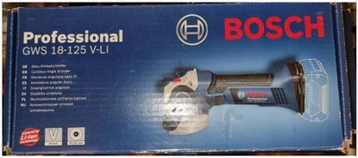 Vinkelsliber, Bosch, 3 stk meget lidt brugte Bosch 18V maskiner i pap kasse , sælges UDEN batteri el