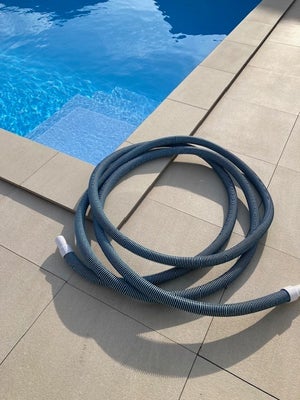 swimmingpool støvsugerslange, poolslange de luxe, blå længde ca 9 meter med drejelig muffe i den ene