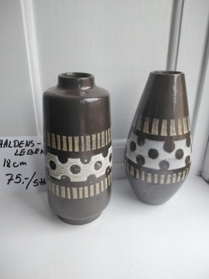 Keramik, WG VASER HALDENSLEBEN, Tysk retrovase fra VEB HALDENSLEBEN, KR 75/STK,  FEJLFRI