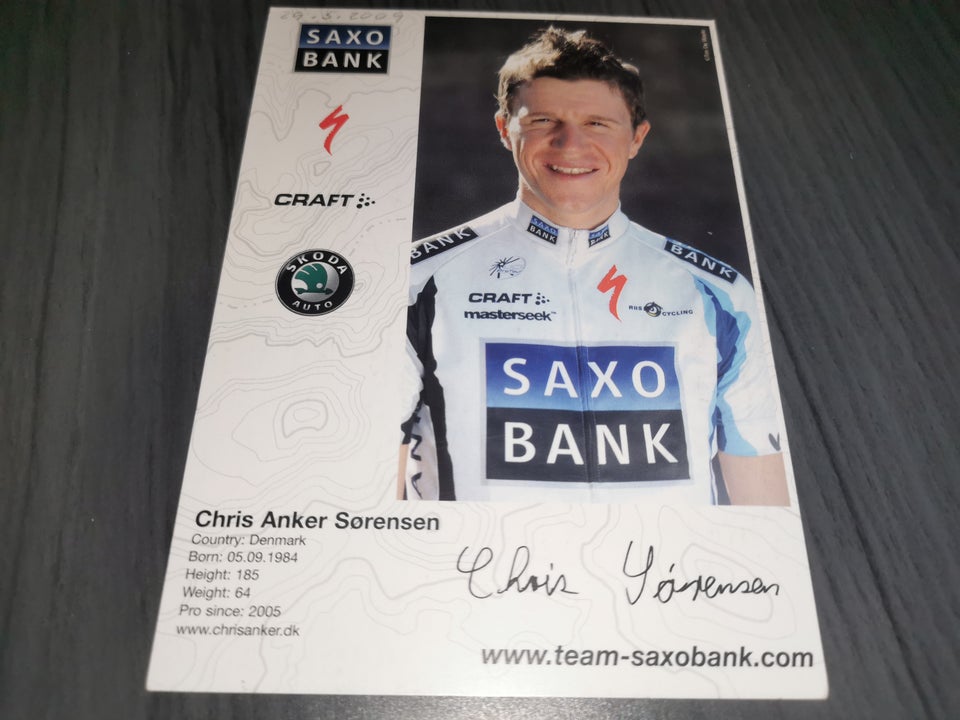 Autografer, Chris Anker Sørensen autograf Tour De France