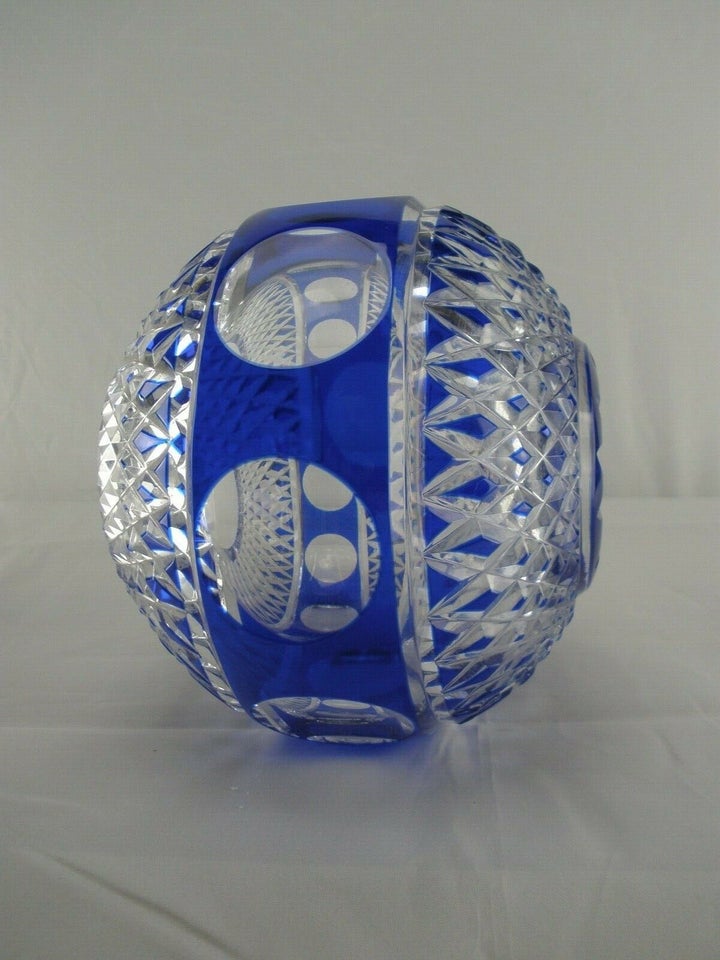 Blå Bøhmisk Krystal Kugle Vase, Nachtmann