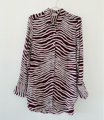 Skjorte, By Malene Birger, str. 36, Silkeskjorte med zebraprint