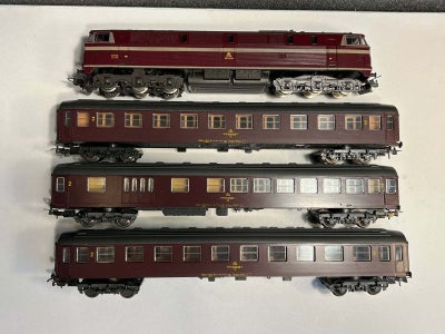 Modeltog, Lima DSB MZ 1401, BD og B vogne, skala H0, Velkørende DSB MZ 1401 med 2 B vogne og en BD v