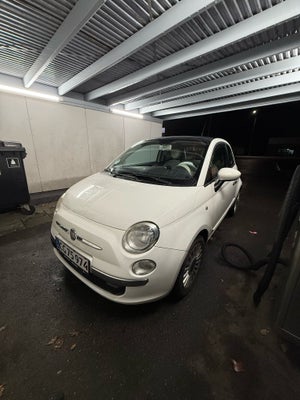 Fiat 500, Benzin, 2009, km 248000, hvid, klimaanlæg, aircondition, ABS, airbag, 3-dørs, centrallås, 