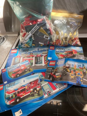 Lego City, 7208, Brandstation, byggevejledninger medfølger, desuden 2 andre små modeller