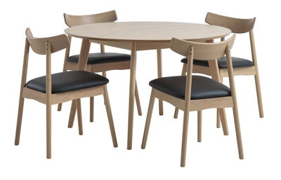 Spisebord, Eg, b: 120, Spisebord med stole sælges samlet.
Stand er så god som ny. 
Diameter på borde