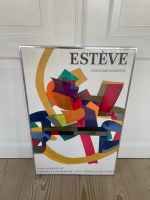 Plakat, Esteve, b: 53 h: 82, Superflot og dekorativ indrammet Maurice Esteve plakat i de skønneste f