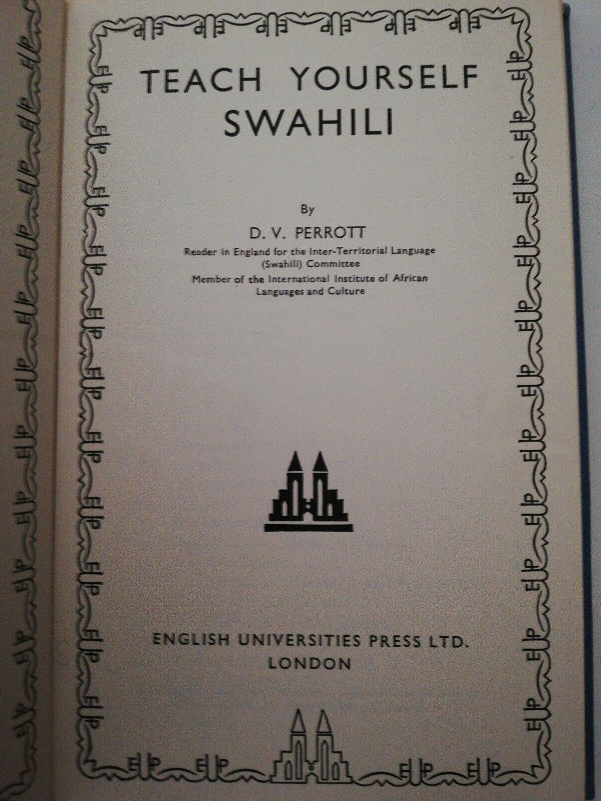 TEACH YOURSELF SWAHILI, D.V. Perrott, år 1954