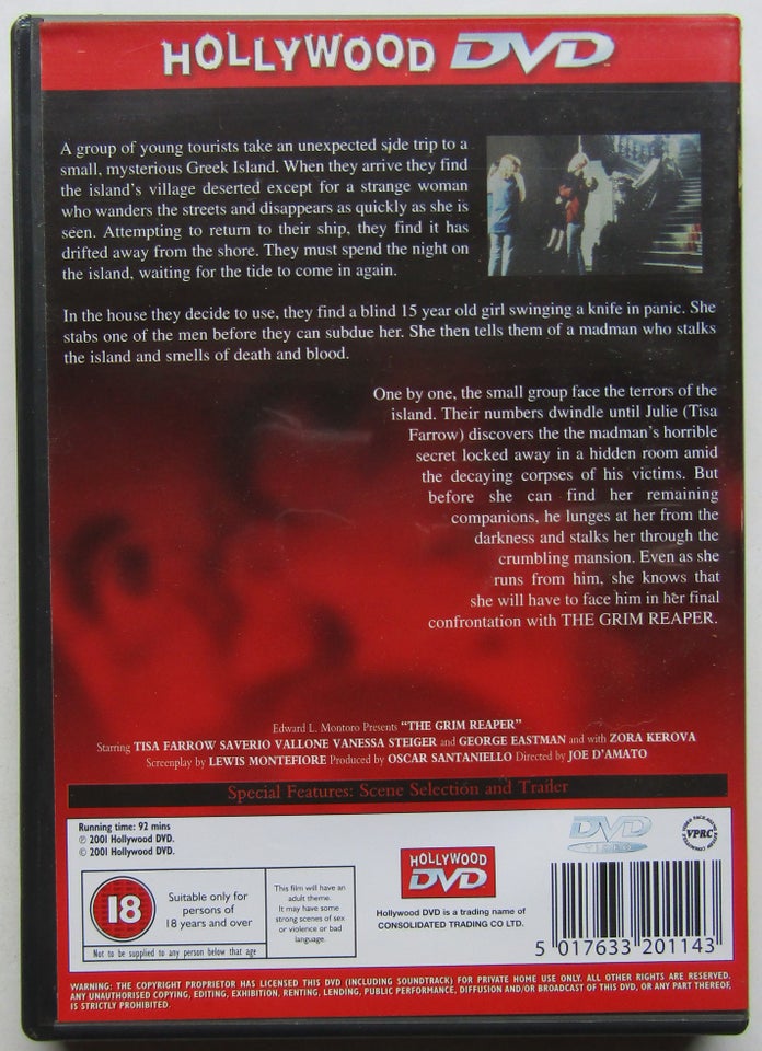 The Grim Reaper, instruktør Joe D'Amato, DVD