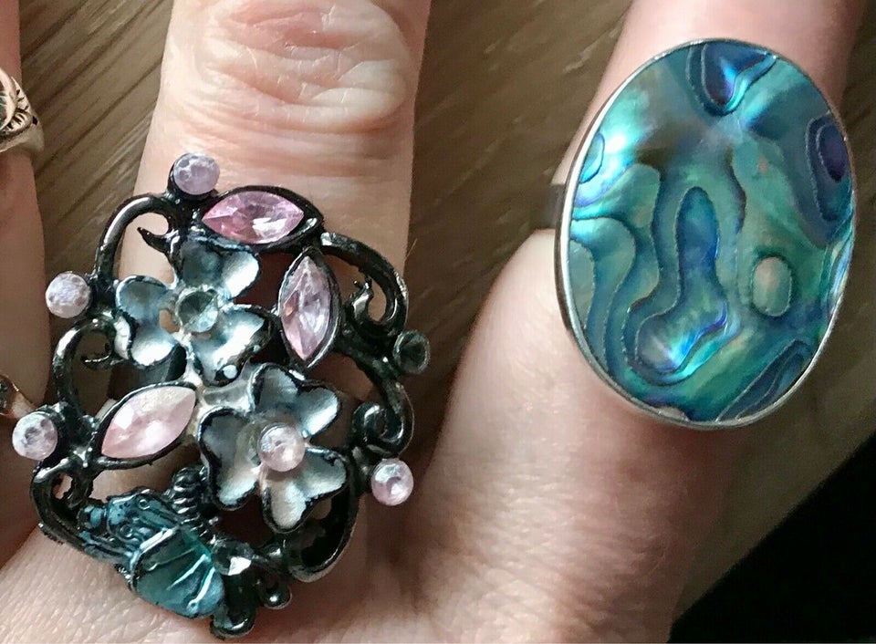 Ring, bijouteri, stål og lyserød