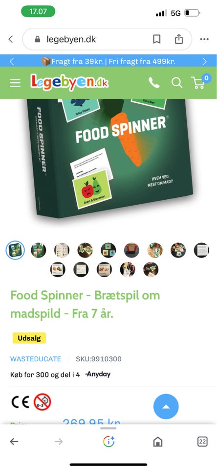 Food Spinner - Brætspil om madspild - Fra 7 år., Food spinner