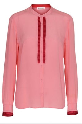 Skjorte, Custommade, str. 36, Lyserød, Silke, Næsten som ny, Silkeskjorte i lyserød med dekorative f