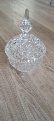 Glas, Bonbonniere krystal, Sælger denne flotte glasopsats.
Ca. 25 cm høj.

Kan afhentes I Haslev.