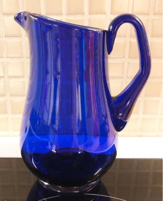 Glas, Kande, Holmegaard, Smuk blå Holmegaard glaskande 15,5cm fast pris 275kr