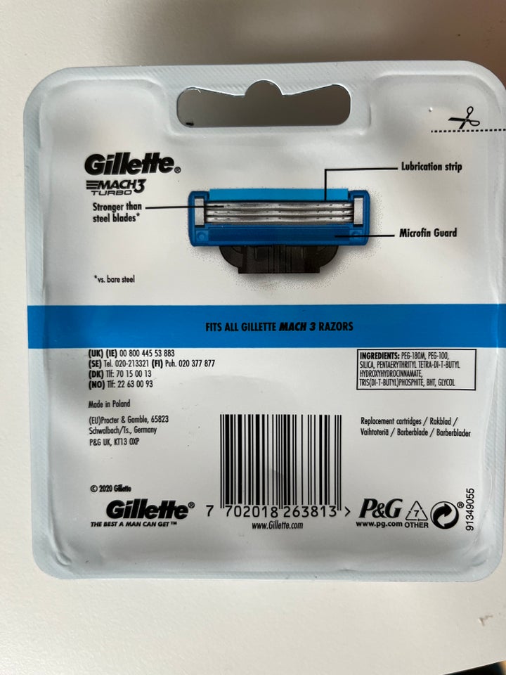 Barberskraber, Barberblade og barberskum, Gillette