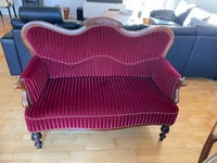 Flot gammel sofa, Rødt plys, 99 år gl.