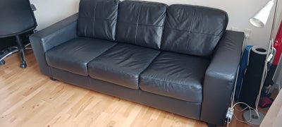 Sofa, læder, 3 pers., længde 2003mm, 803mm bredde og sæder 1650mm. brugt lædersofa i god stand, Usam