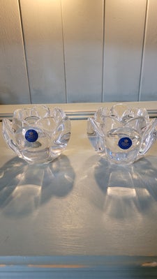 Glas, Glaslysestager Lotus, Royal Copenhagen, 2 stk. Lotus krystalglaslysestager fra Royal Copenhage