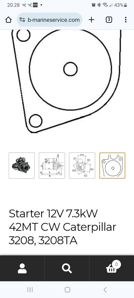 Starter Caterpillar 3208. Fejlkøb og er ny. Mont...