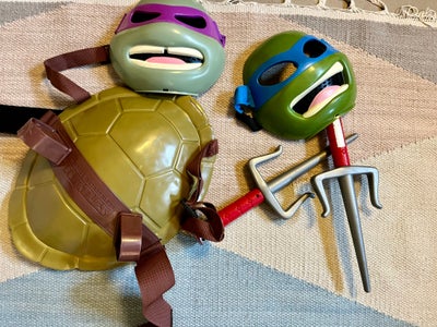 Ninja turtle udklædning , Skjold, masker og våben, Her er udstyret til den perfekte udklædning som N