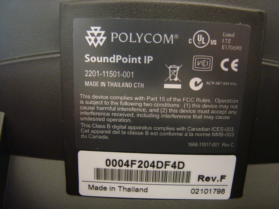 Bordtelefon, Polycom, Soundpoint 501