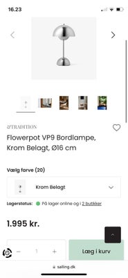 Verner Panton, Vp 9 ledningsfri, bordlampe, Helt ny vp 9 i æske. Krom. 
Kan hentes i Holbæk eller Rø