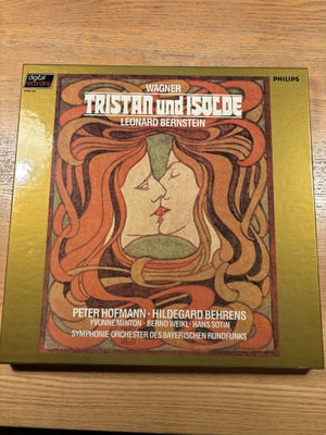 LP, Wagner, Leonard Bernstein , Tristan und Isolde, Opera, Med Peter Hofmann. Som ny, mint. 5 LP. Pr