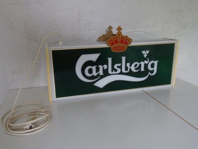 Skilte, Carlsberg lysskilt dobbelt siddet med kongekroner, Flot gl dobbelt siddet Carlsberg lysskilt