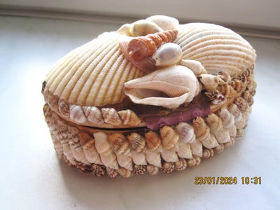 Smykkeskrin, Retro smykkeskrin fyldt med snegle og muslinger -
sælges til en fast pris på 60 kroner 