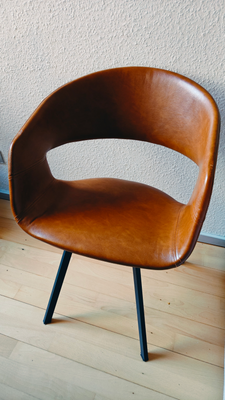 Spisebordsstol, Kunstig læder, ILVA, b: 50 l: 52, Smukke spisebordsstole i cognac farve med sorte st