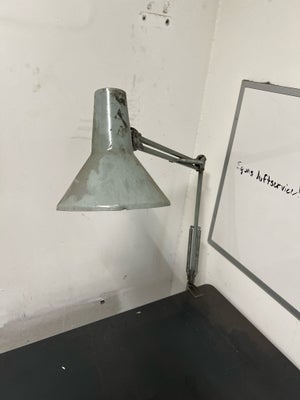 Arkitektlampe, Retro Arkitektlampe SLB Dansk Design, i den helt rigtige grå farve, med original ledn