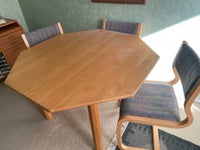 Spisesbord med 4 stole, 40 år gl., b: 120 d: 120 h: 85